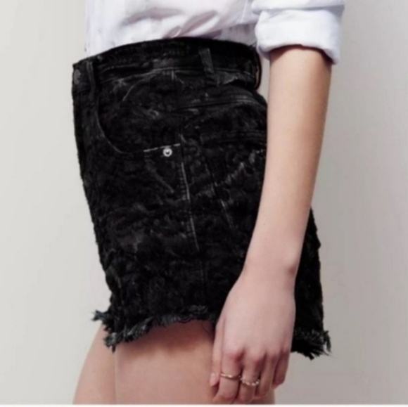 Free People Etienne Fields Shorts Black Denim 26 - Picture 5 of 10